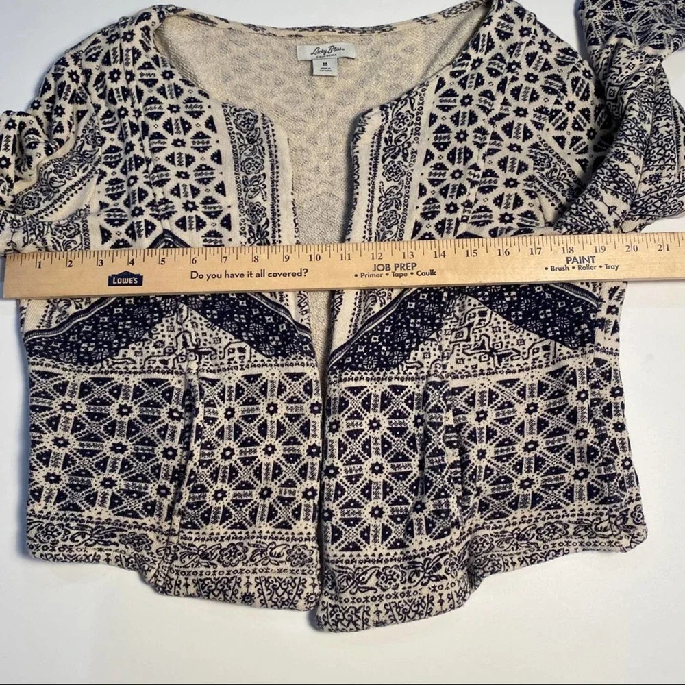 Lucky Bliss Lucky Brand Beige Blue Sweater - Picture 4 of 4